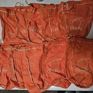 10 Crown Royal Peach Drawstring Bags Set Of 10